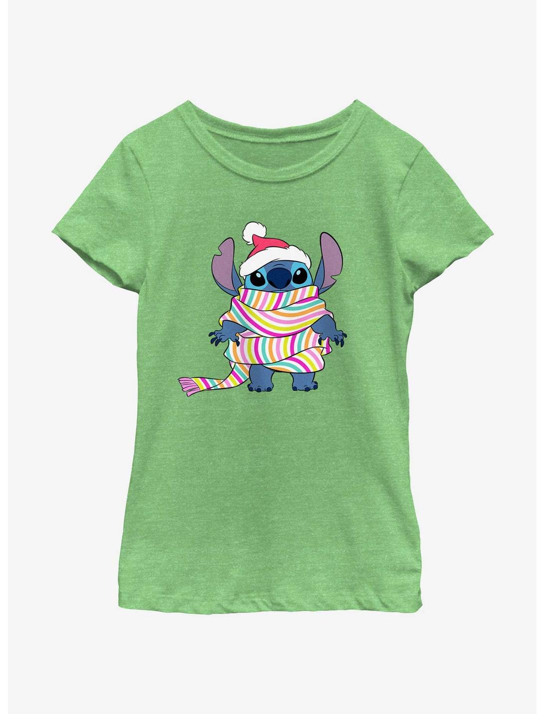 Disney Lilo & Stitch Wrapped In a Scarf Youth Girls T-Shirt, GRN APPLE, hi-res