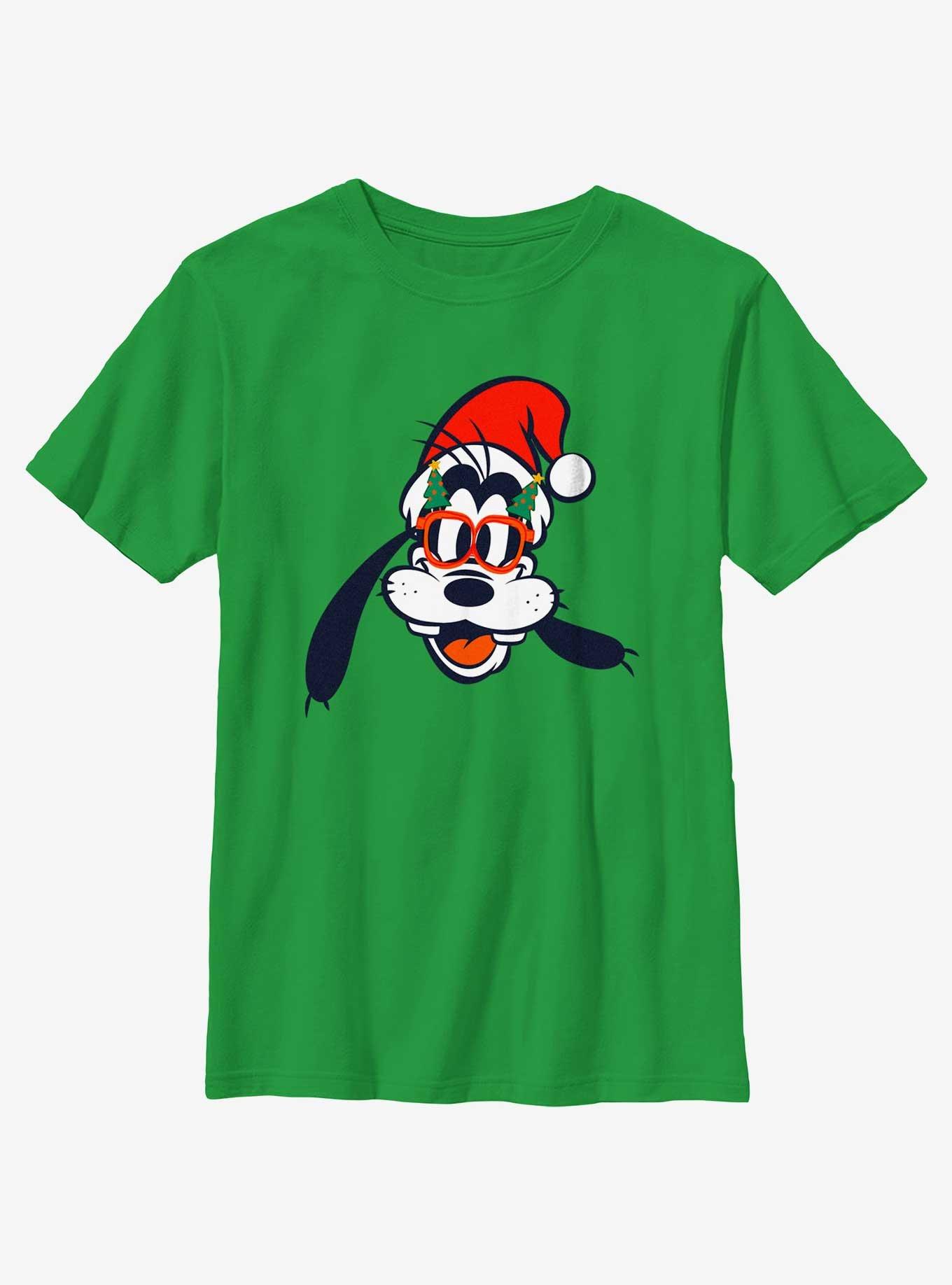 Disney Goofy Christmas Glasses Youth T-Shirt, KELLY, hi-res