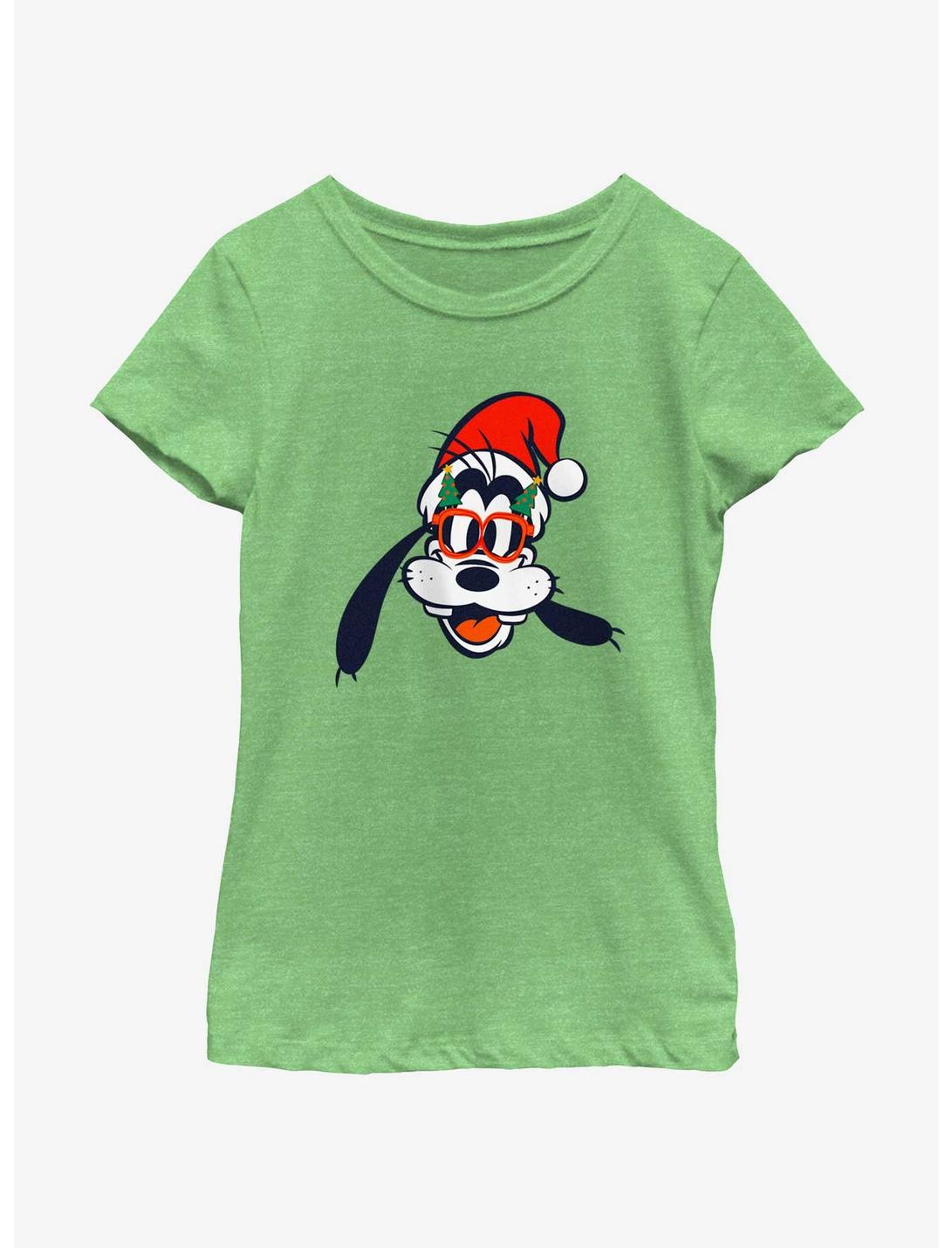 Disney Goofy Christmas Glasses Youth Girls T-Shirt, GRN APPLE, hi-res
