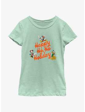 Disney Mickey Mouse Happy Ho Ho Holiday Youth Girls T-Shirt, , hi-res