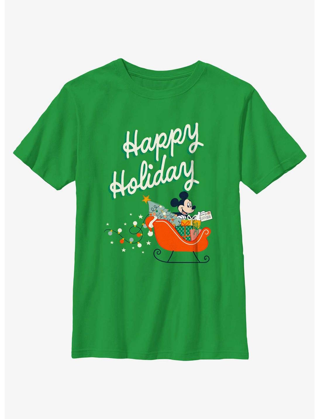 Disney Mickey Mouse Happy Holiday Youth T-Shirt, KELLY, hi-res