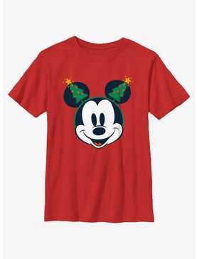Disney Mickey Mouse Classic Christmas Tree Ears Youth T-Shirt, , hi-res