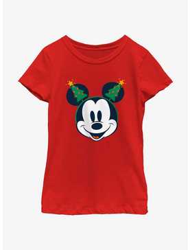 Disney Mickey Mouse Classic Christmas Tree Ears Youth Girls T-Shirt, , hi-res