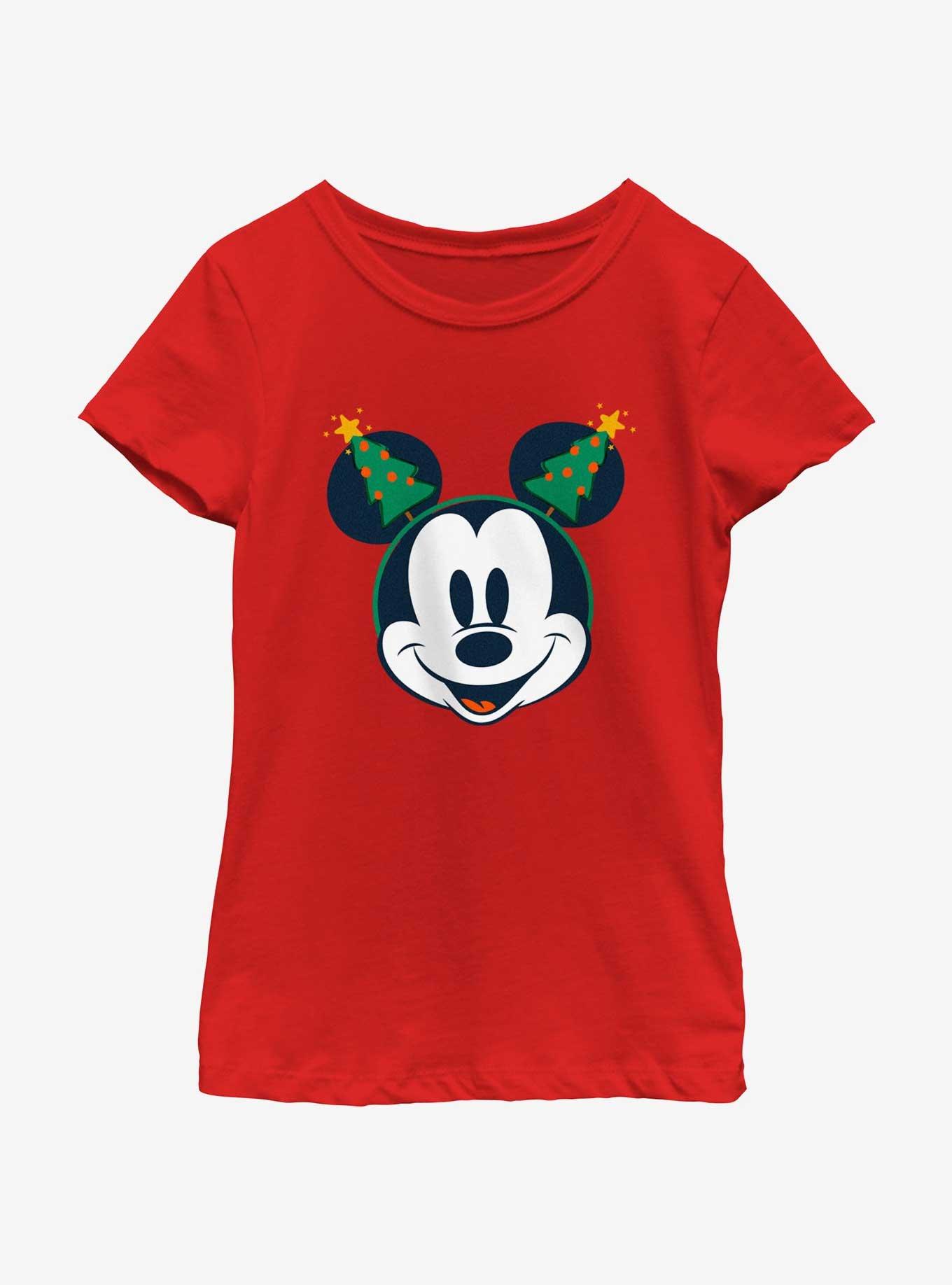 Disney Mickey Mouse Classic Christmas Tree Ears Youth Girls T-Shirt, , hi-res