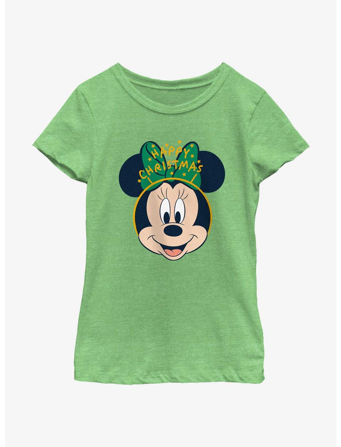 Disney Minnie Mouse Minnie Happy Christmas Ears Youth Girls T-Shirt, GRN APPLE, hi-res