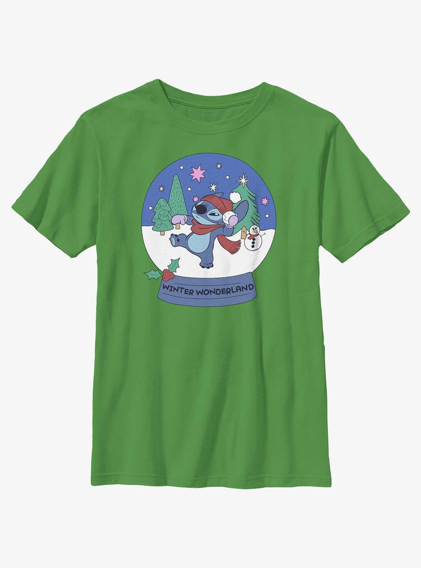 Disney Lilo & Stitch Winter Wonderland Snowglobe Youth T-Shirt, , hi-res