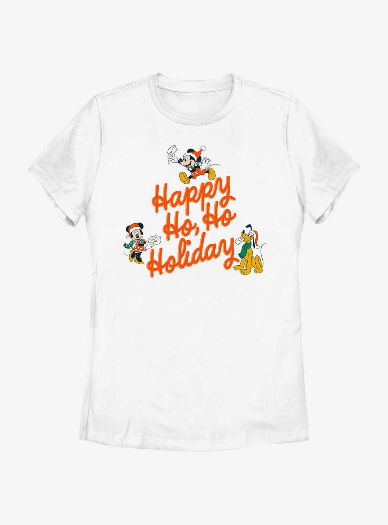 Disney Mickey Mouse Happy Ho Ho Holiday Womens T-Shirt