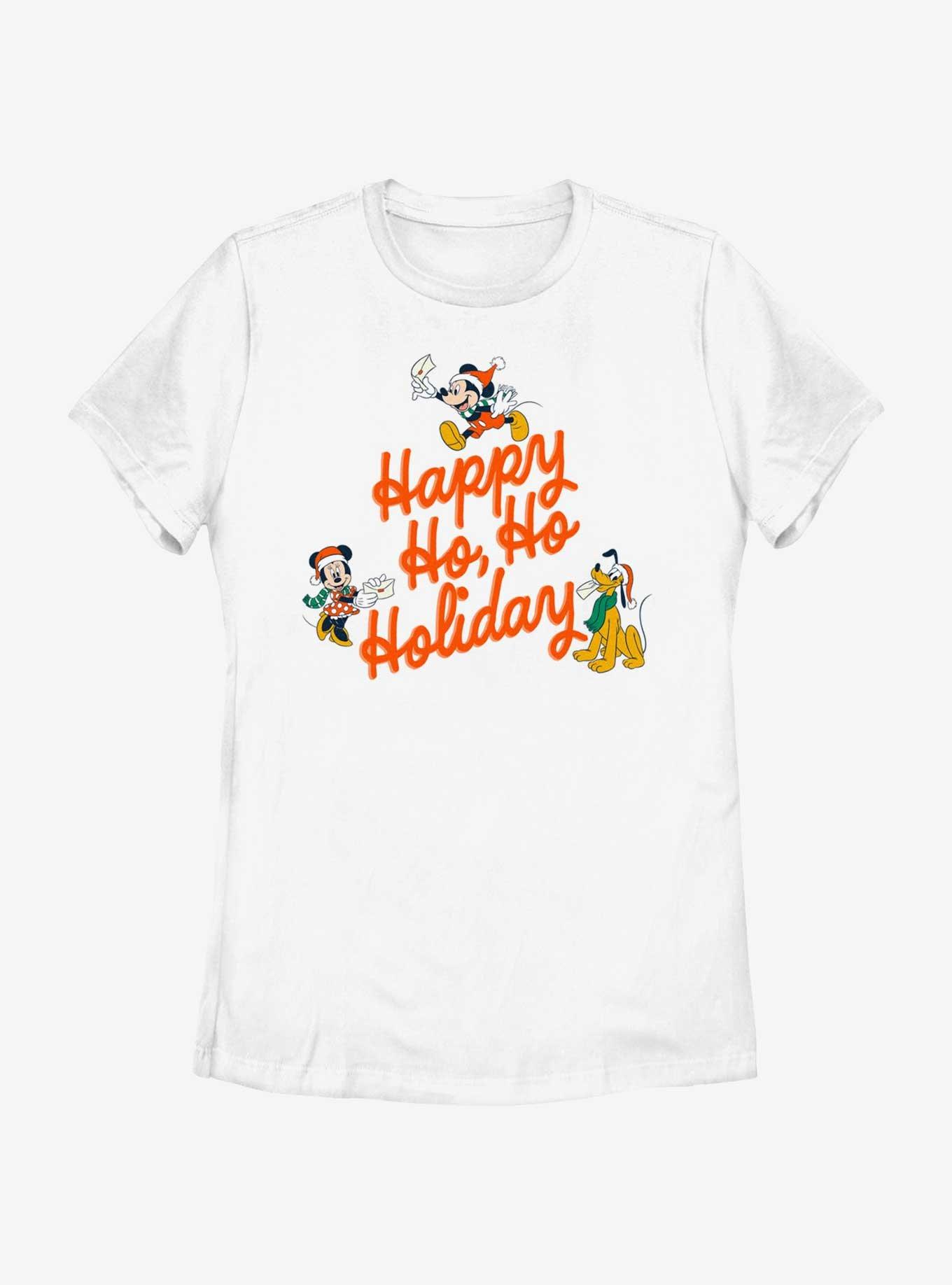 Disney Mickey Mouse Happy Ho Ho Holiday Womens T-Shirt, WHITE, hi-res
