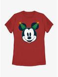 Disney Mickey Mouse Classic Christmas Tree Ears Womens T-Shirt, RED, hi-res