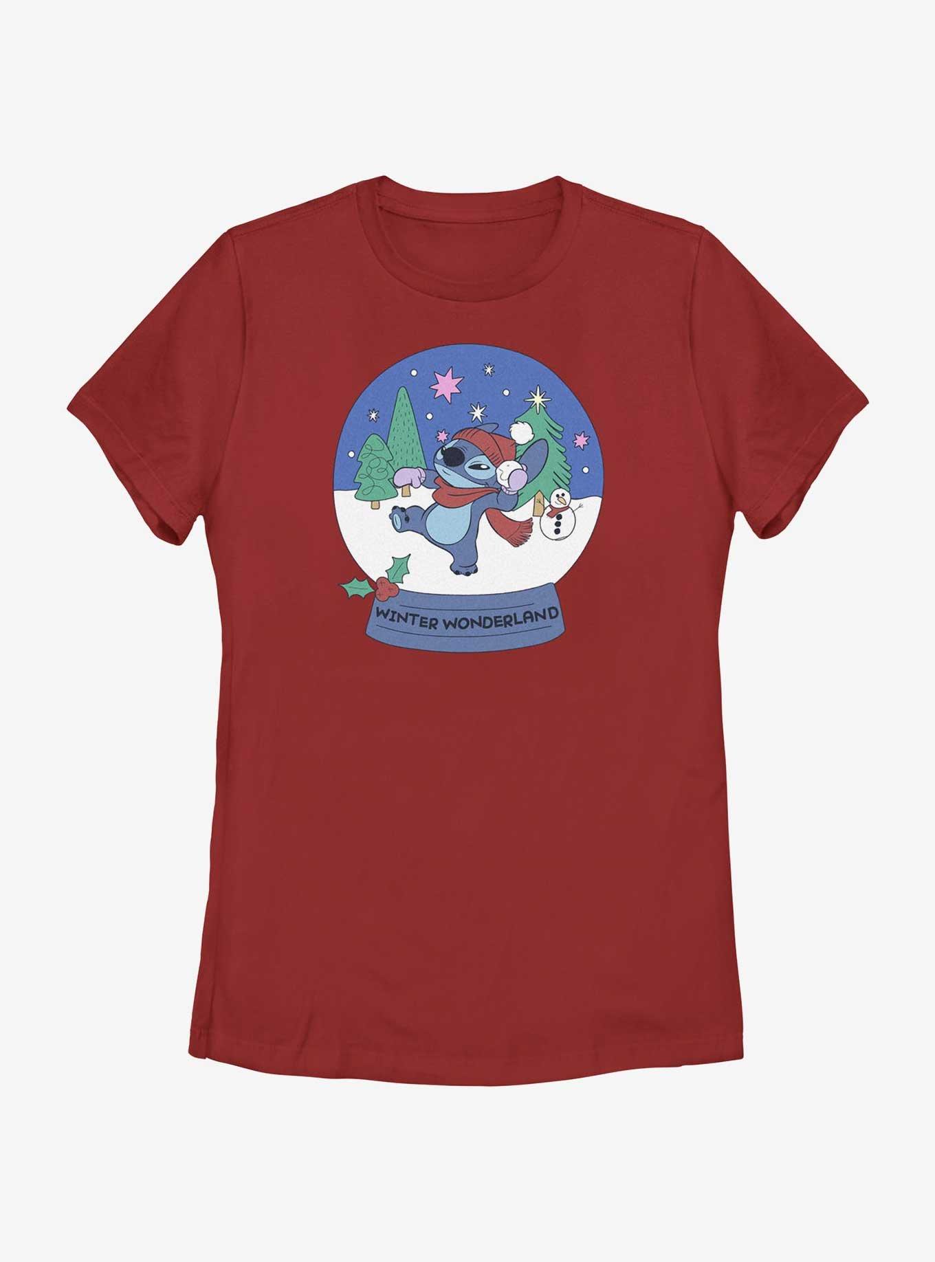 Disney Lilo & Stitch Winter Wonderland Snowglobe Womens T-Shirt, , hi-res