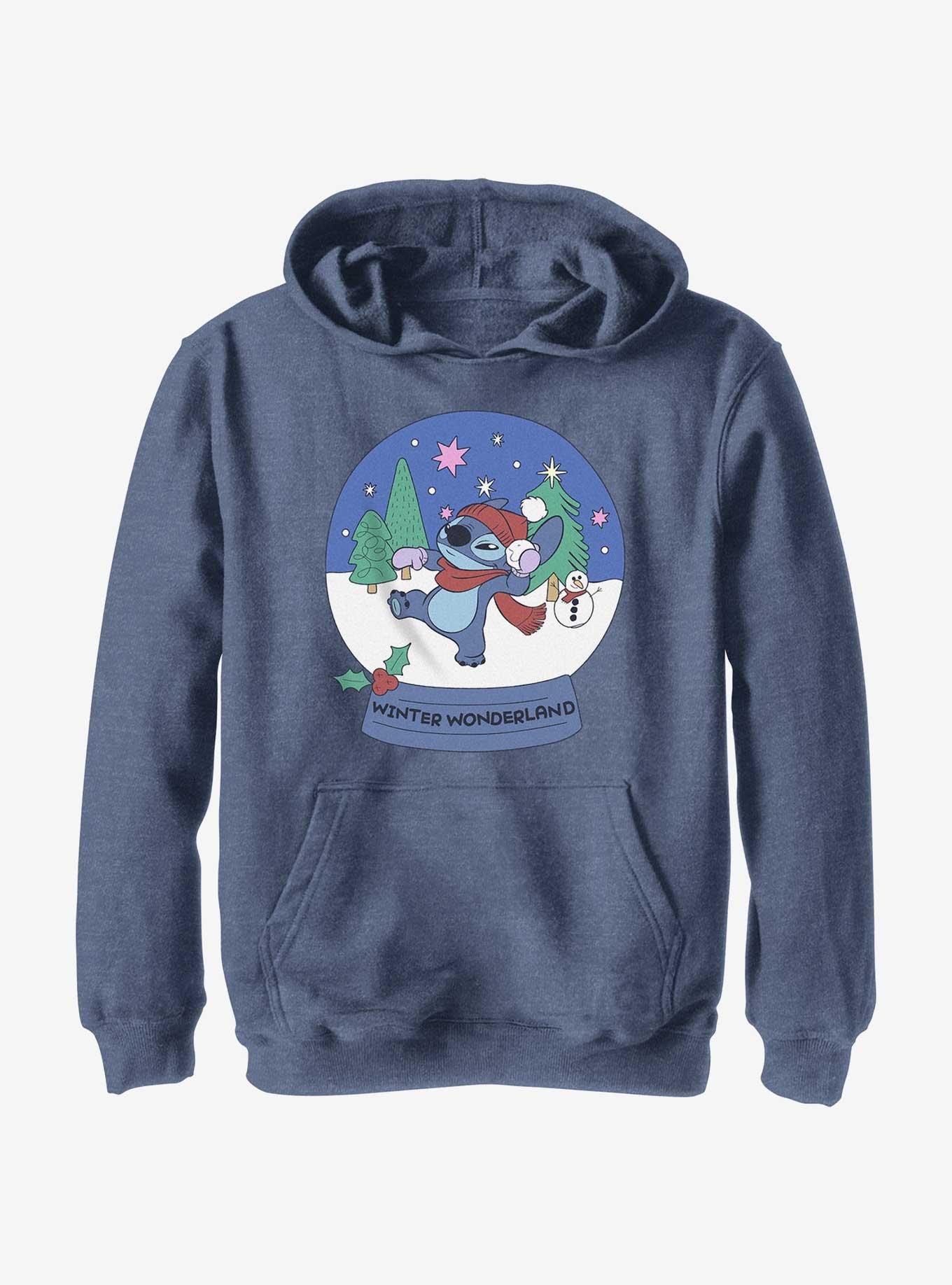 Disney Lilo & Stitch Winter Wonderland Snowglobe Youth Hoodie, , hi-res