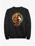 Disney Nightmare Before Christmas Peace On Earth Wreath Sweatshirt, BLACK, hi-res