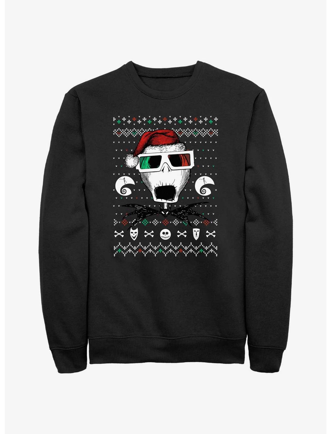Disney Nightmare Before Christmas Ugly Holiday Jack Holiday Vision Sweatshirt, BLACK, hi-res