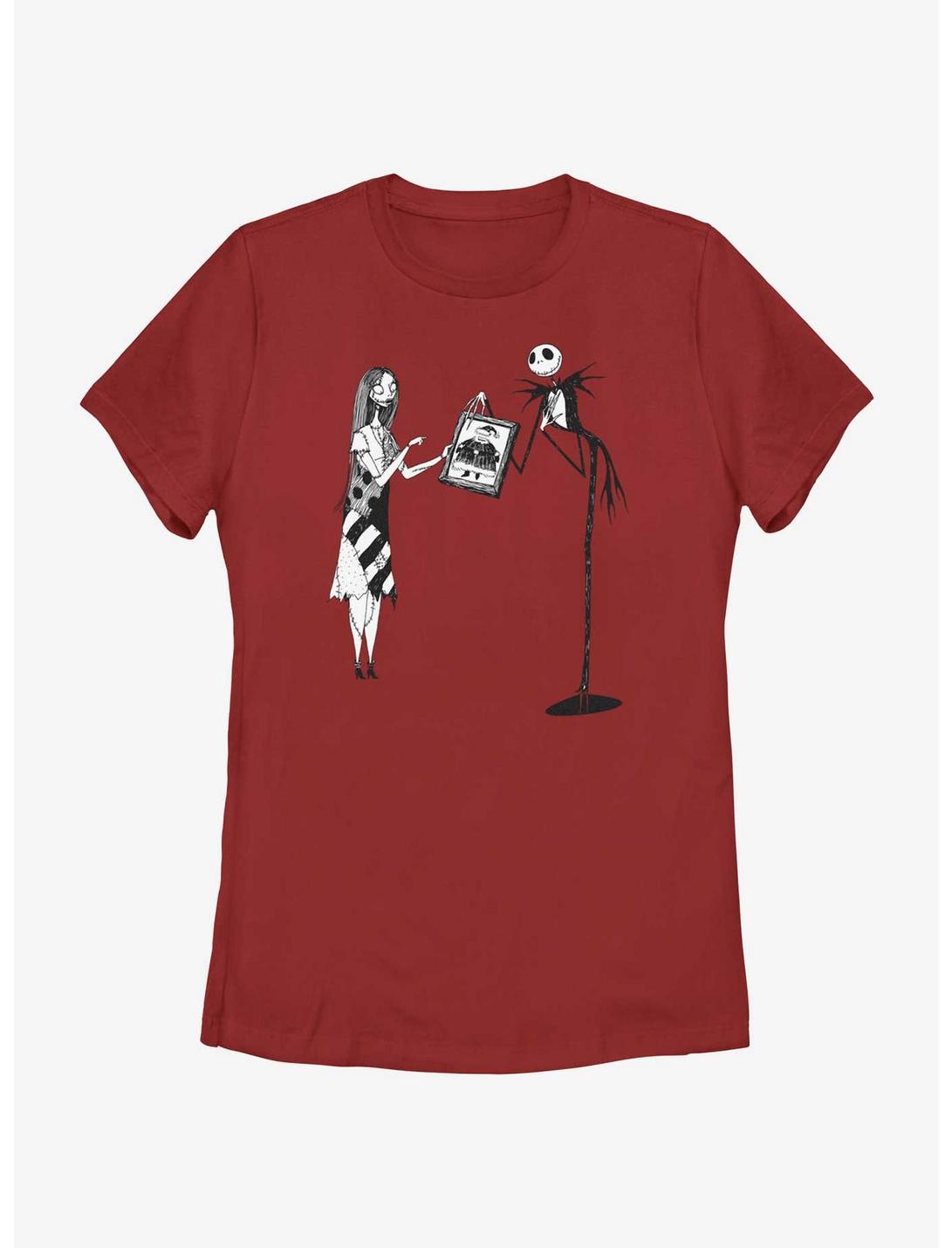 Disney Nightmare Before Christmas Sally & Jack Sandy Claws Womens T-Shirt, RED, hi-res