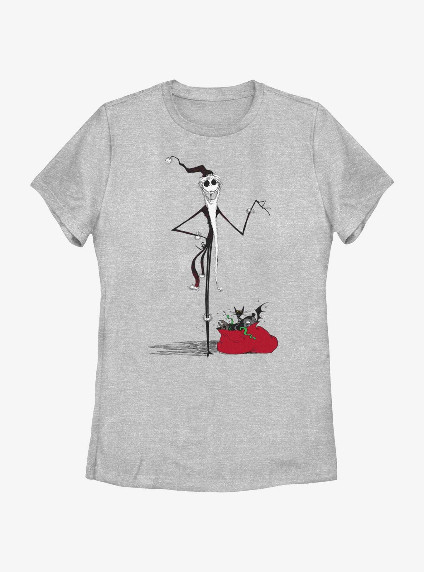 Disney Nightmare Before Christmas Sandy Claws Jack Womens T-Shirt, ATH HTR, hi-res