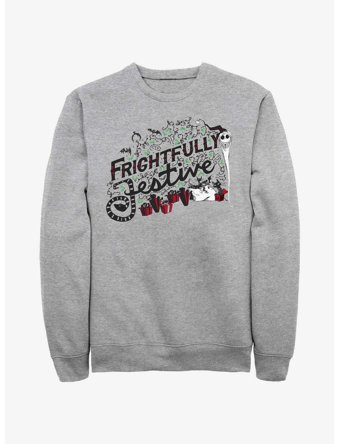 Disney Nightmare Before Christmas Frightfully Festive Sweatshirt, ATH HTR, hi-res