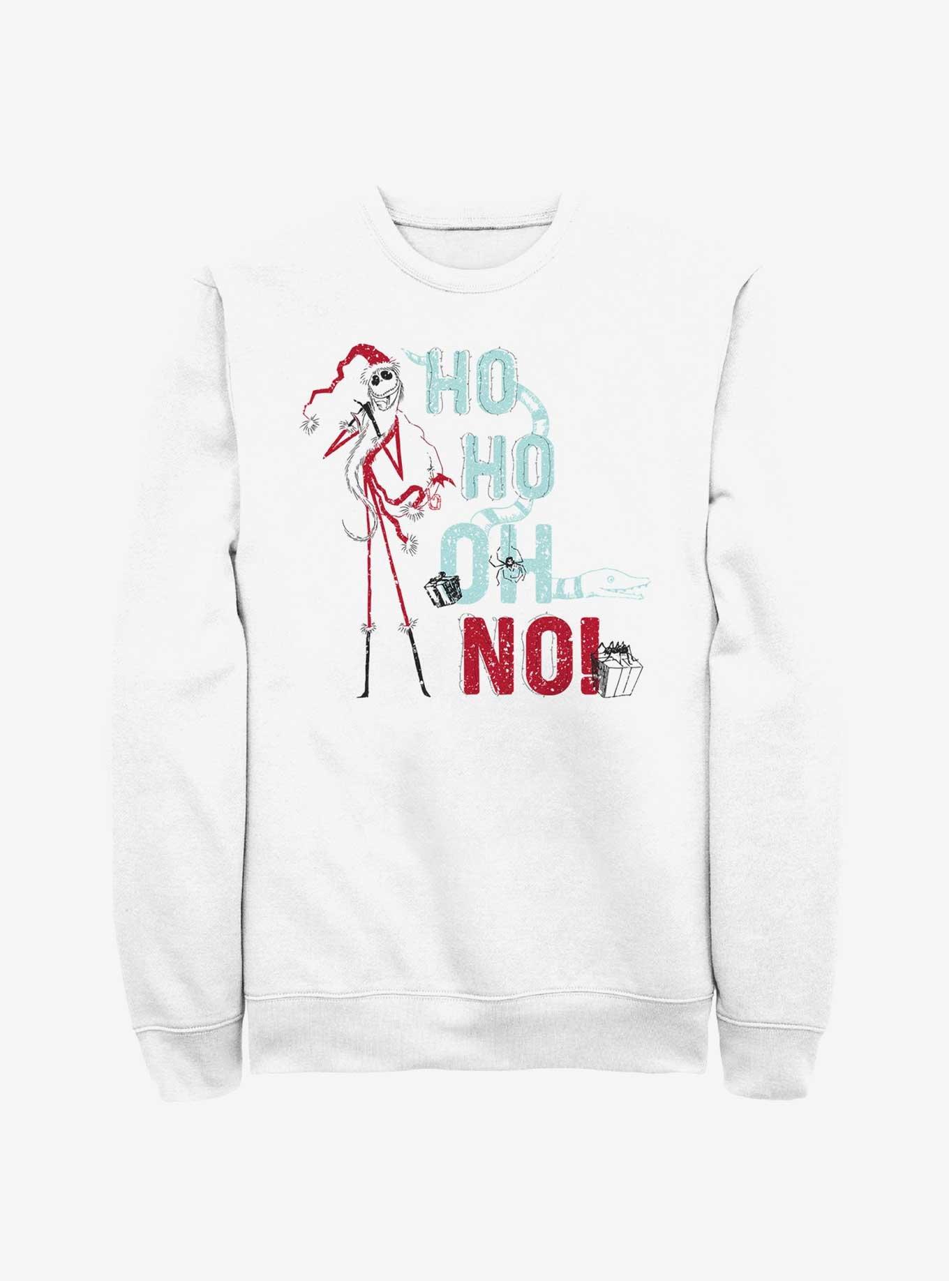 Disney Nightmare Before Christmas Ho Ho Oh No Sweatshirt, WHITE, hi-res
