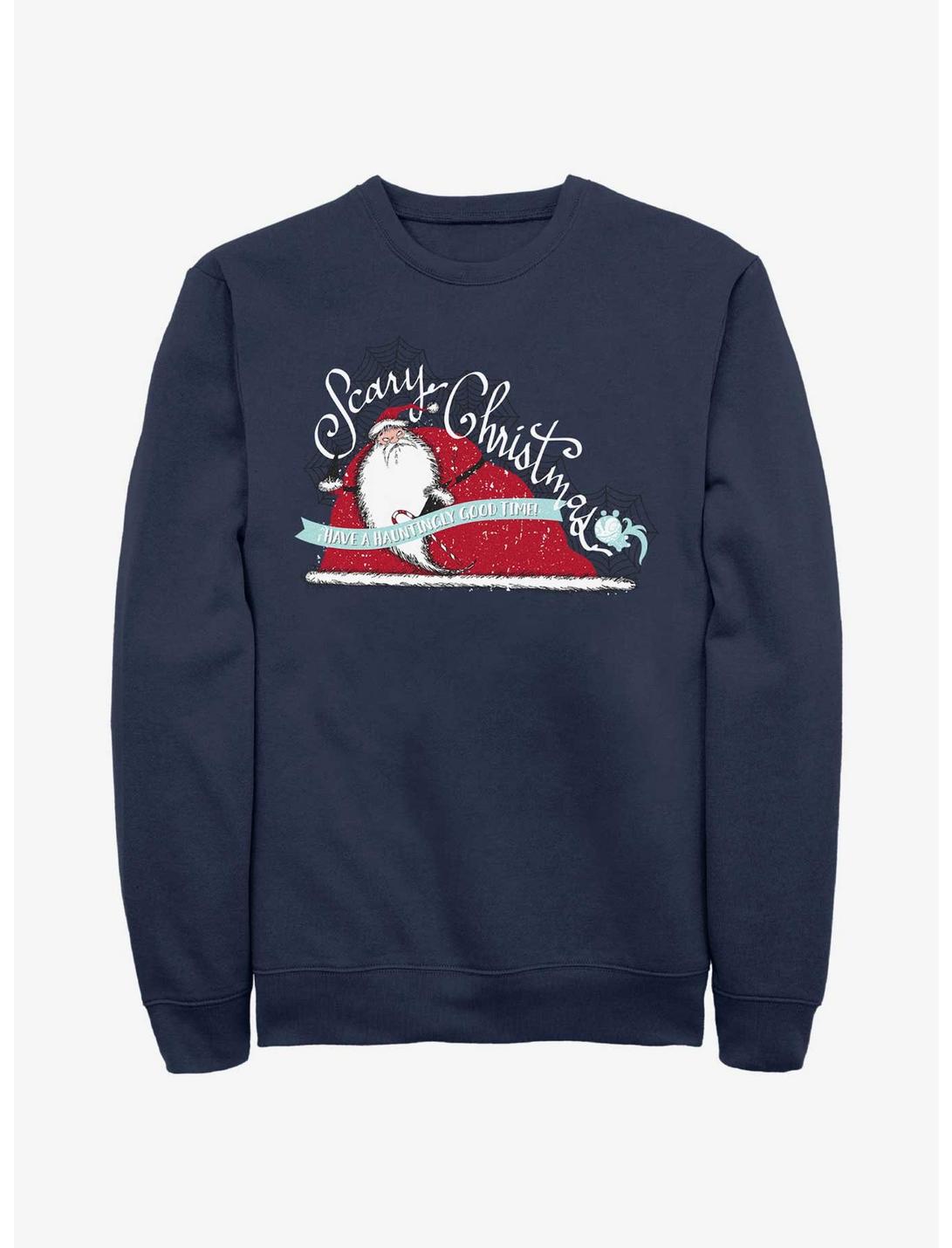 Disney Nightmare Before Christmas Scary Christmas Sweatshirt, NAVY, hi-res