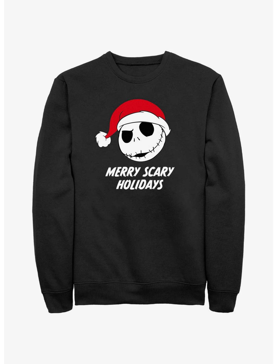 Disney Nightmare Before Christmas Merry Scary Holidays Sweatshirt, BLACK, hi-res
