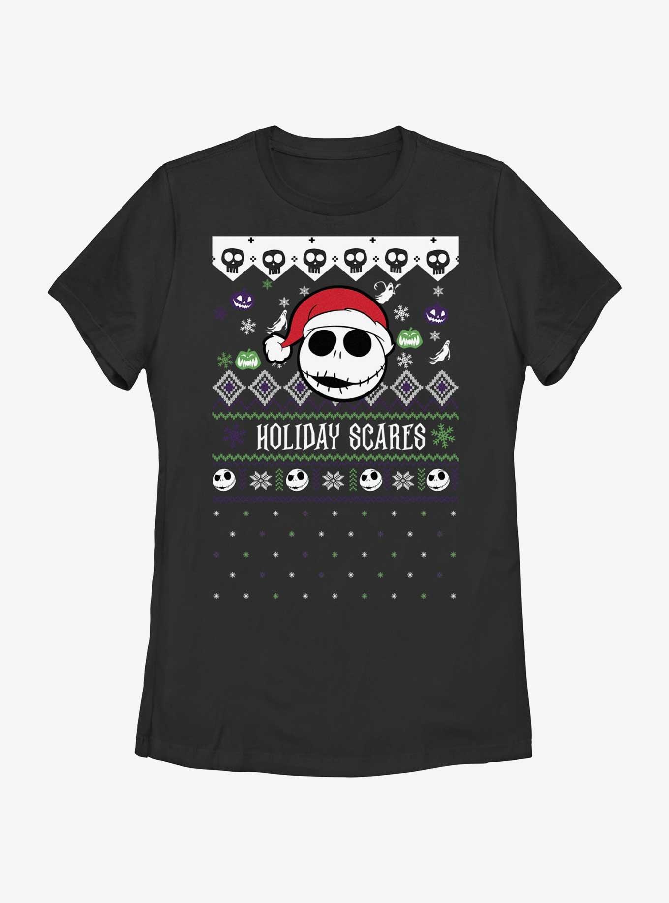 Disney Nightmare Before Christmas Ugly Holiday Jack Snowfall Womens T-Shirt, , hi-res