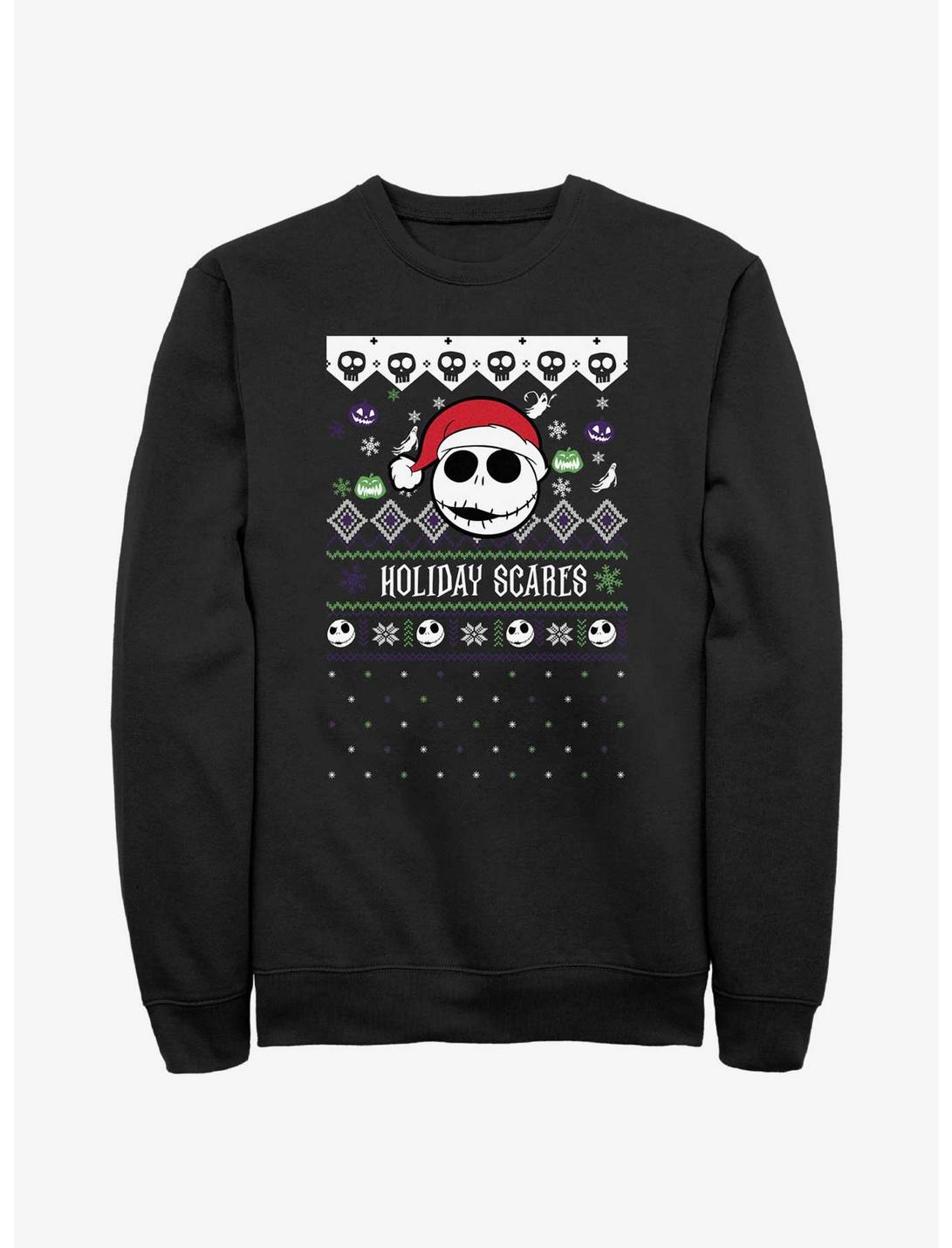 Disney Nightmare Before Christmas Ugly Holiday Jack Snowfall Sweatshirt, BLACK, hi-res