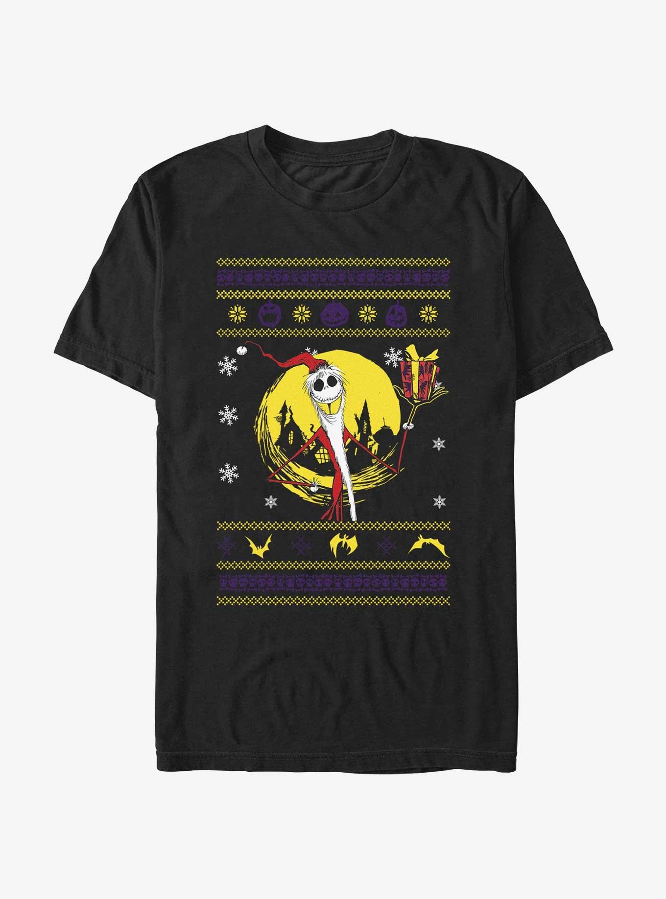 Disney Nightmare Before Christmas Jack Ugly Holidays Style T-Shirt, BLACK, hi-res