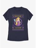 Disney Princesses Rapunzel Ugly Holiday Womens T-Shirt, NAVY, hi-res