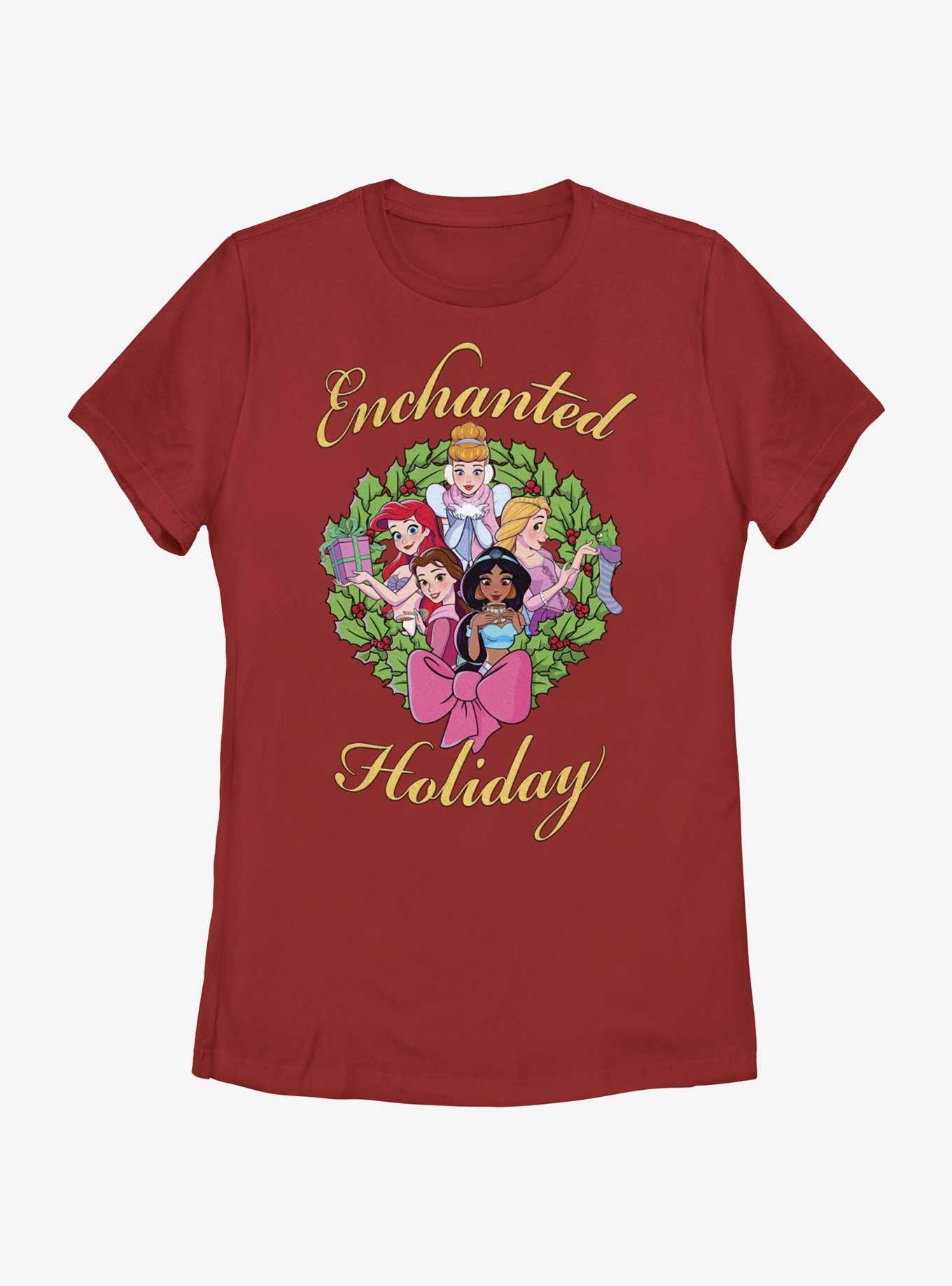 Disney Princesses Enchanted Holiday Womens T-Shirt, RED, hi-res