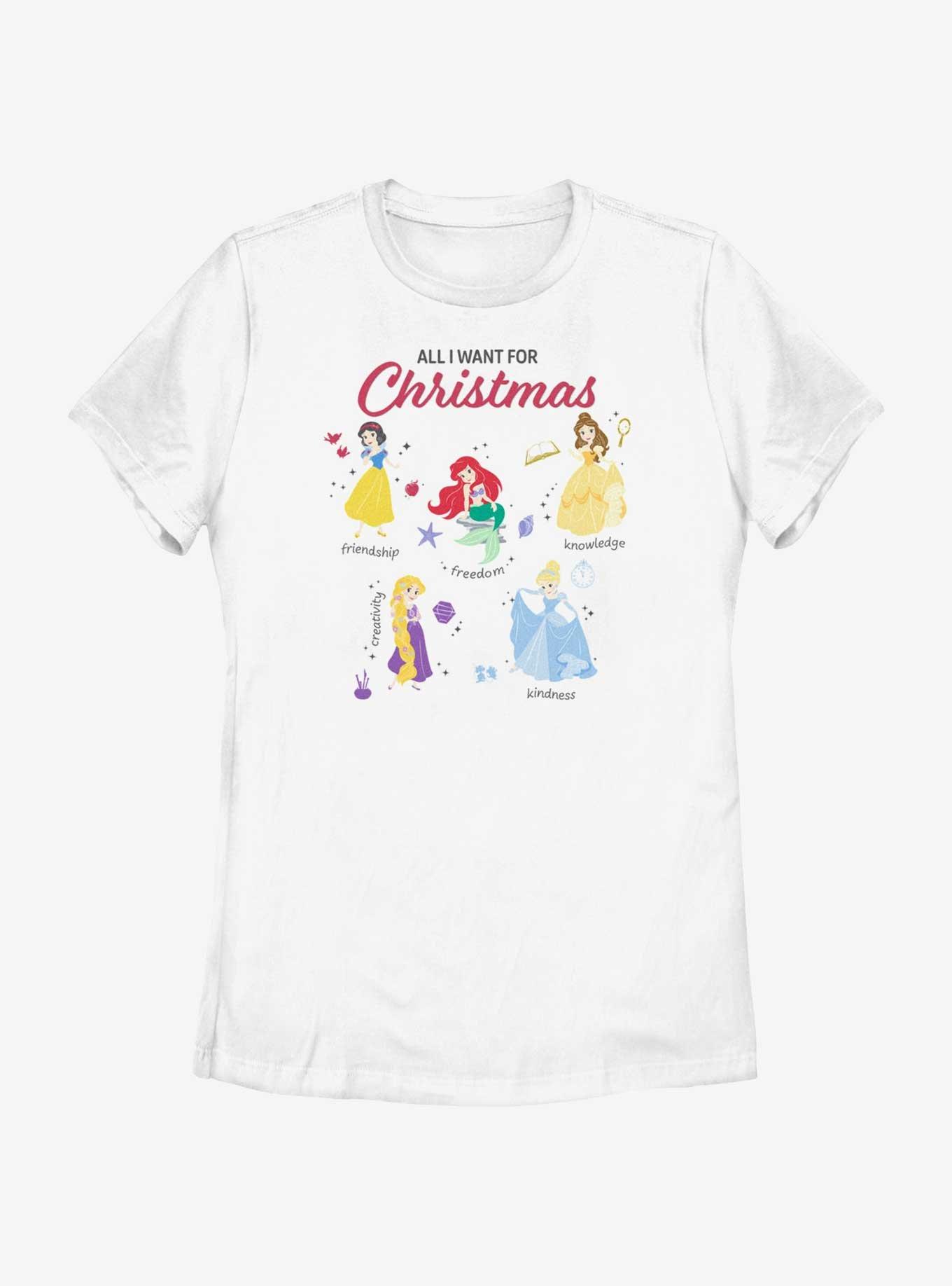 Disney Princesses Quality Wishlist Womens T-Shirt, WHITE, hi-res
