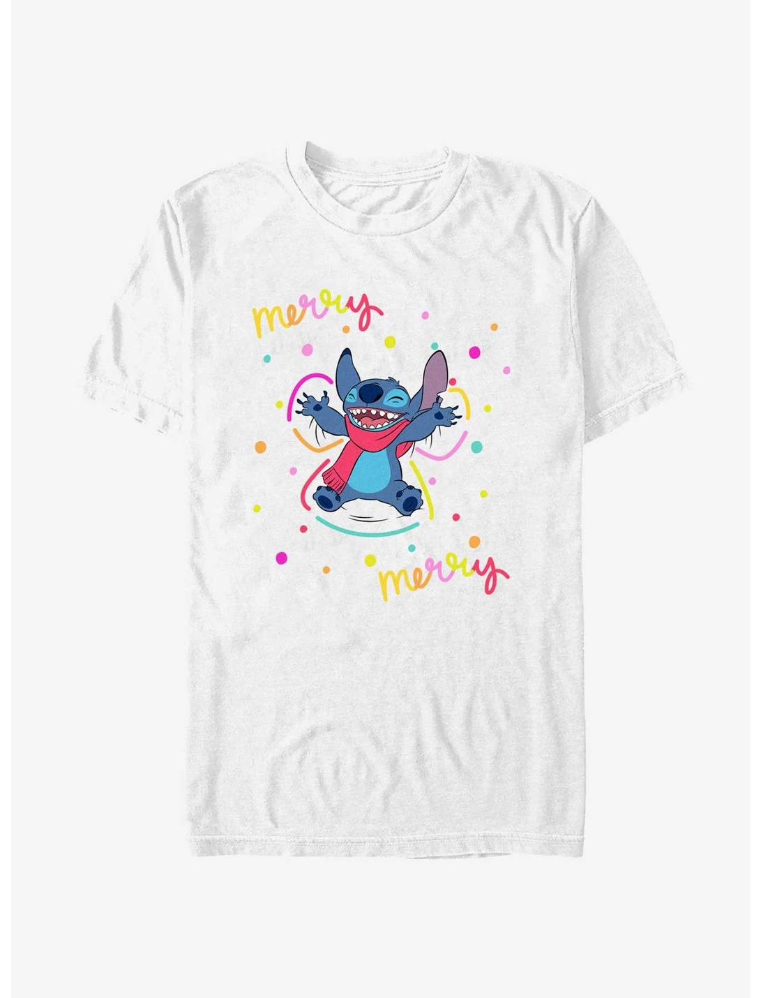 Disney Lilo & Stitch Merry Merry Snow Angel T-Shirt, WHITE, hi-res