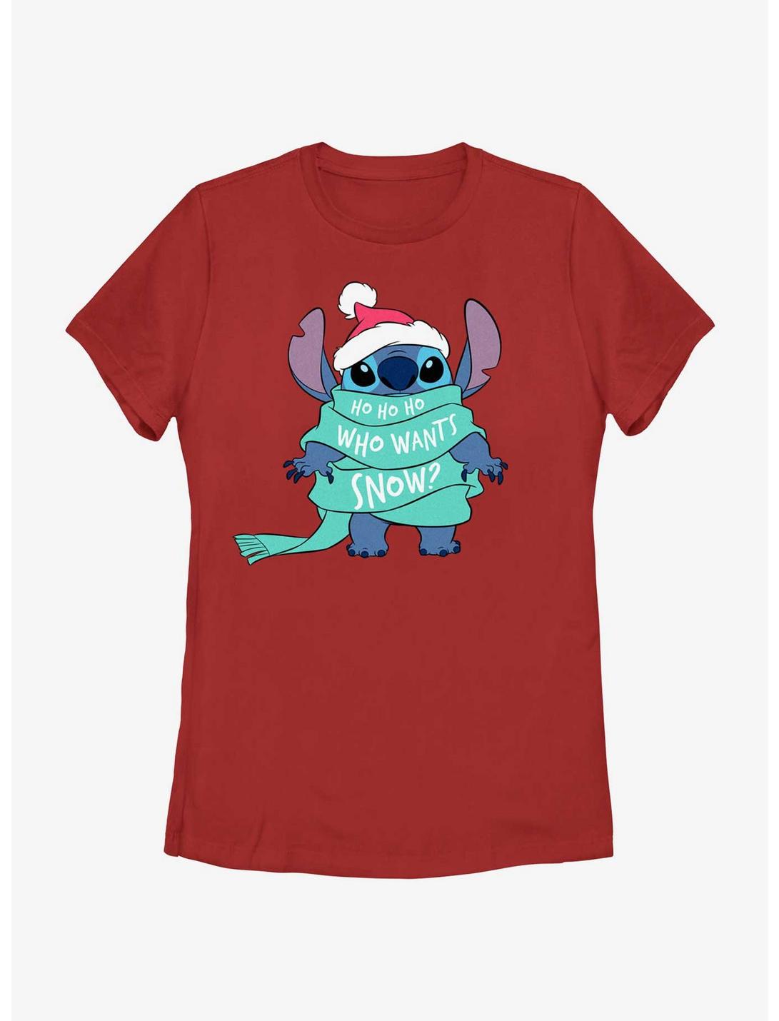 Disney Lilo & Stitch Who Wants Snow Womens T-Shirt, RED, hi-res