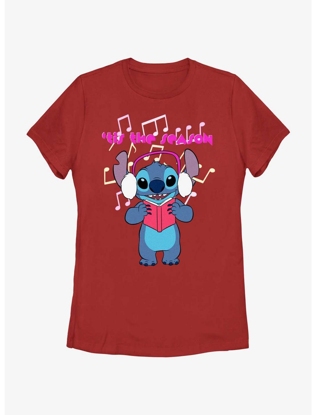 Disney Lilo & Stitch 'Tis The Season Womens T-Shirt, RED, hi-res