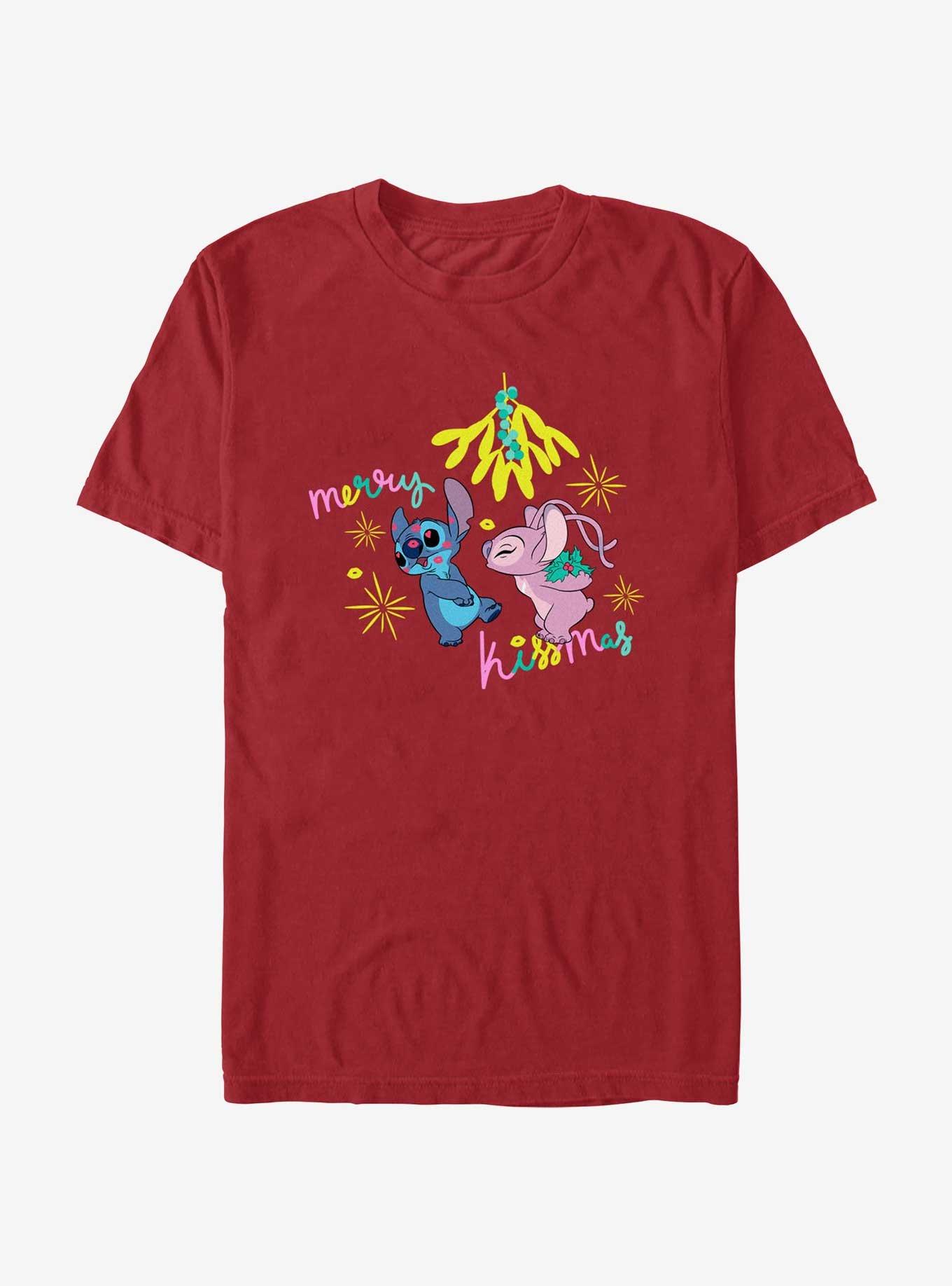 Disney Lilo & Stitch Merry Kissmas Mistletoe T-Shirt, CARDINAL, hi-res