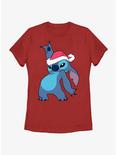 Disney Lilo & Stitch Santa Hat Womens T-Shirt, RED, hi-res