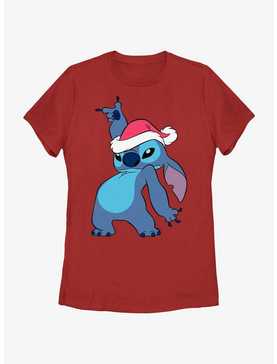 Disney Lilo & Stitch Santa Hat Womens T-Shirt, , hi-res