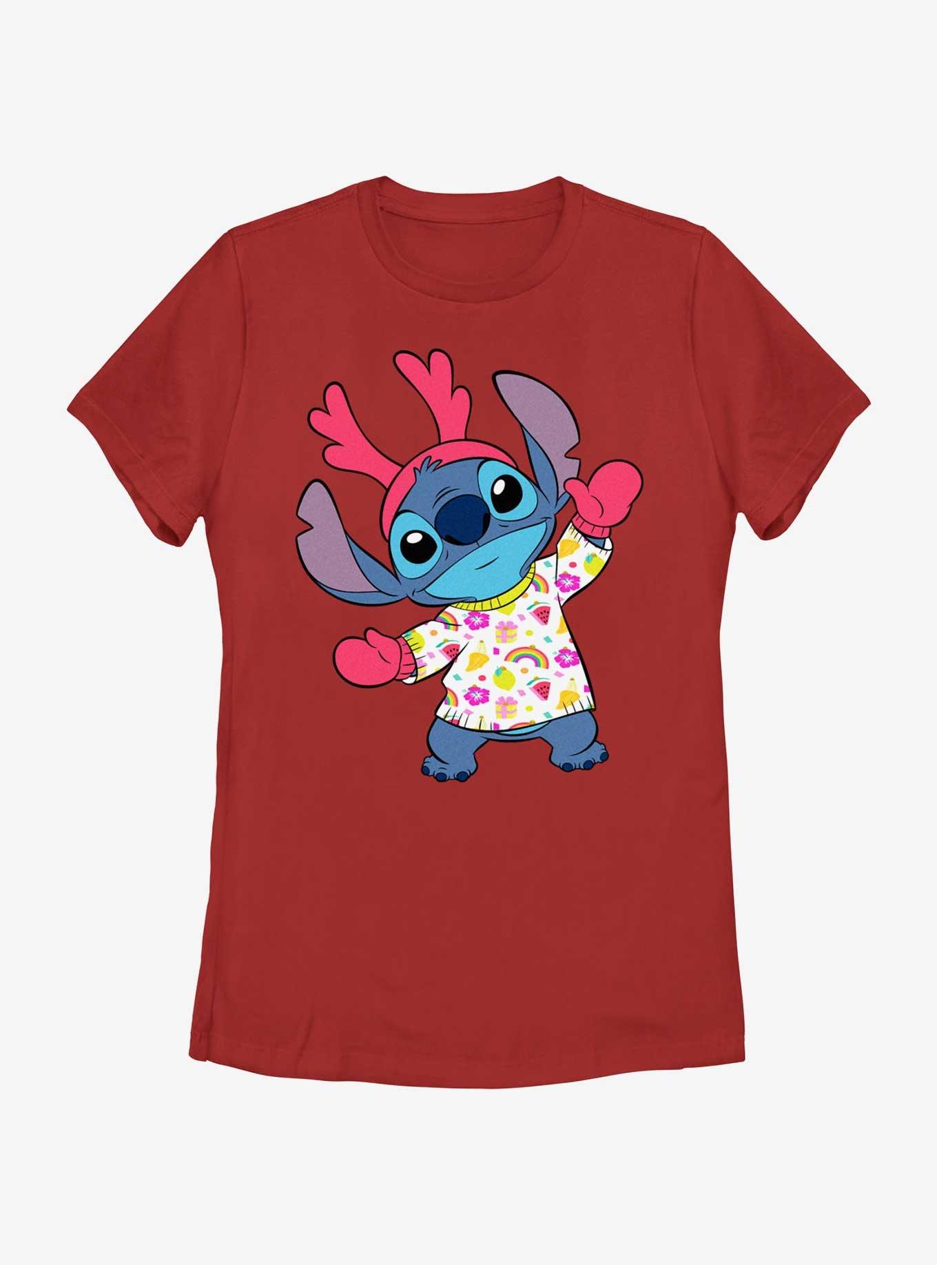 Disney Lilo & Stitch Reindeer Stitch Womens T-Shirt, , hi-res