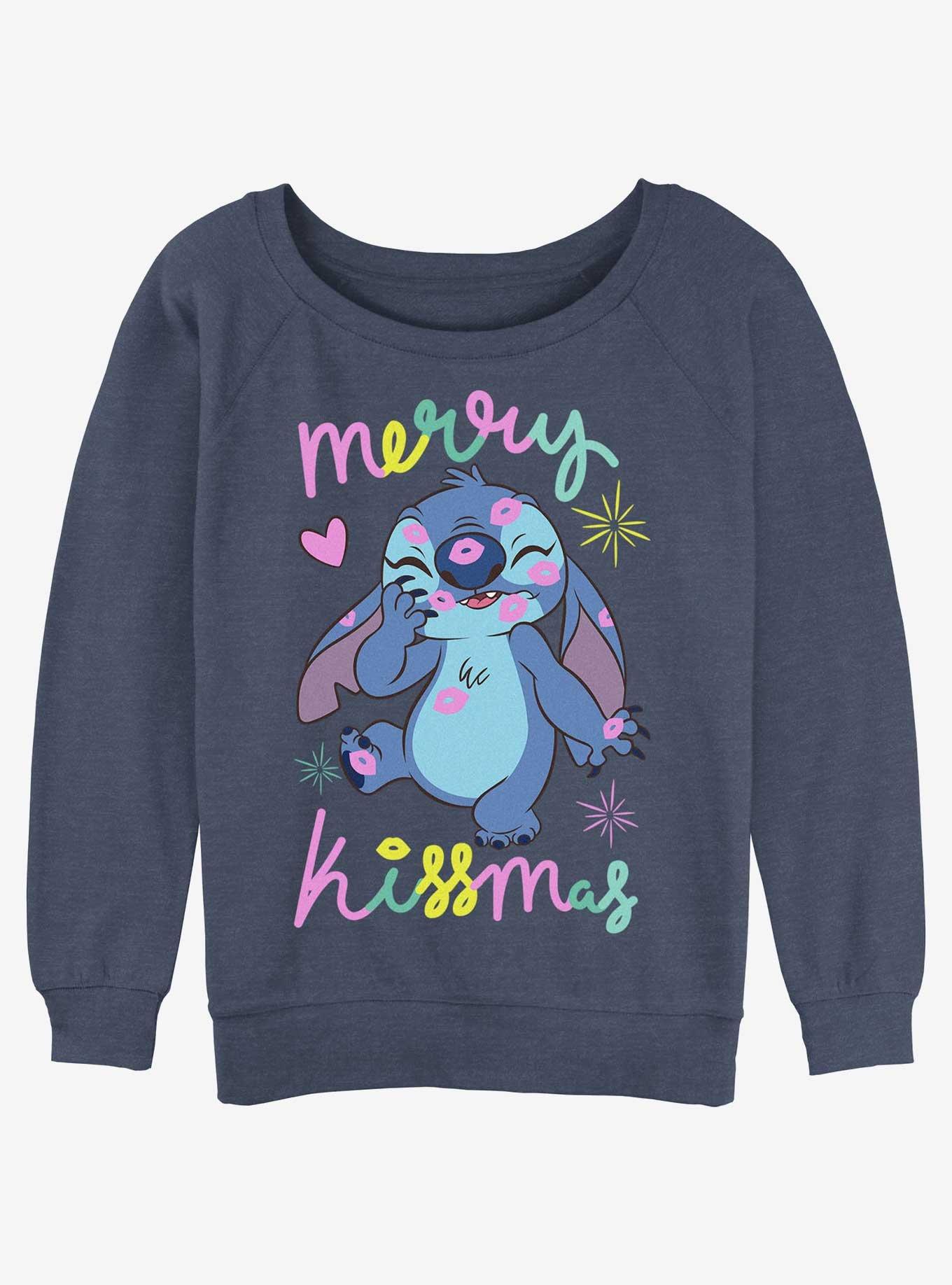 Disney Lilo & Stitch Kissmas Womens Slouchy Sweatshirt