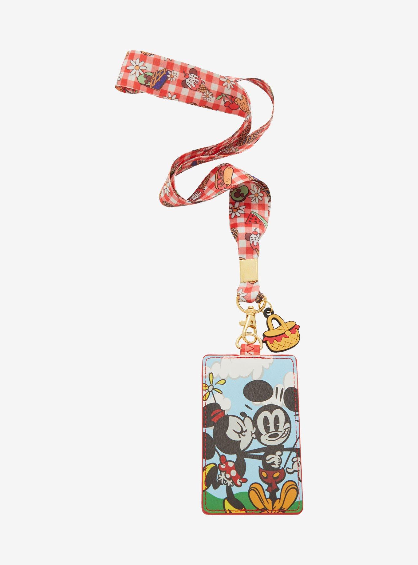 Loungefly Disney Mickey Mouse & Minnie Mouse Picnic Lanyard & Cardholder, , hi-res