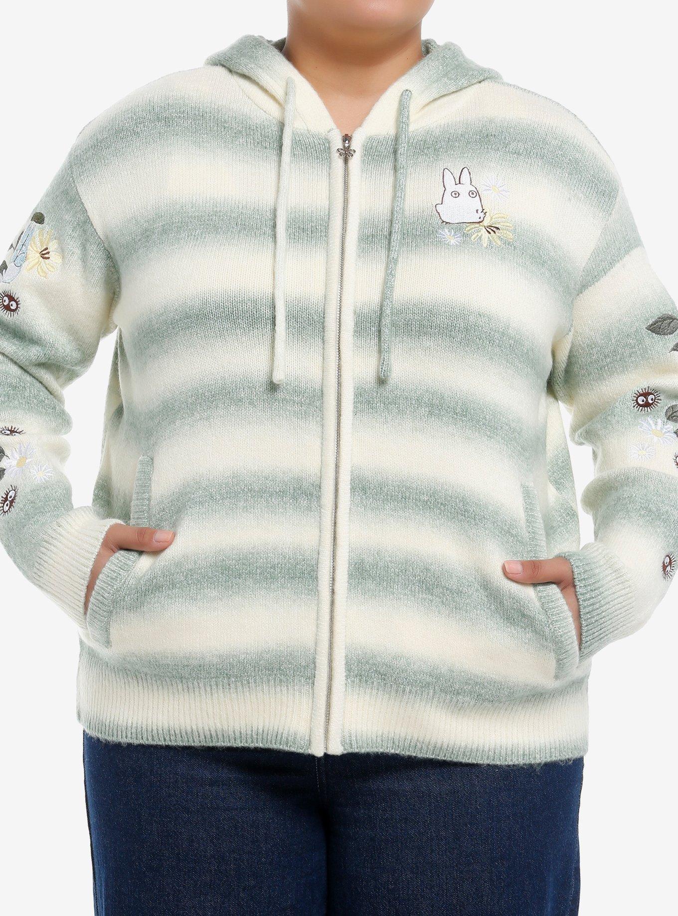 Her Universe Studio Ghibli® My Neighbor Totoro Marled Stripe Girls Knit Hoodie Plus Size, , hi-res