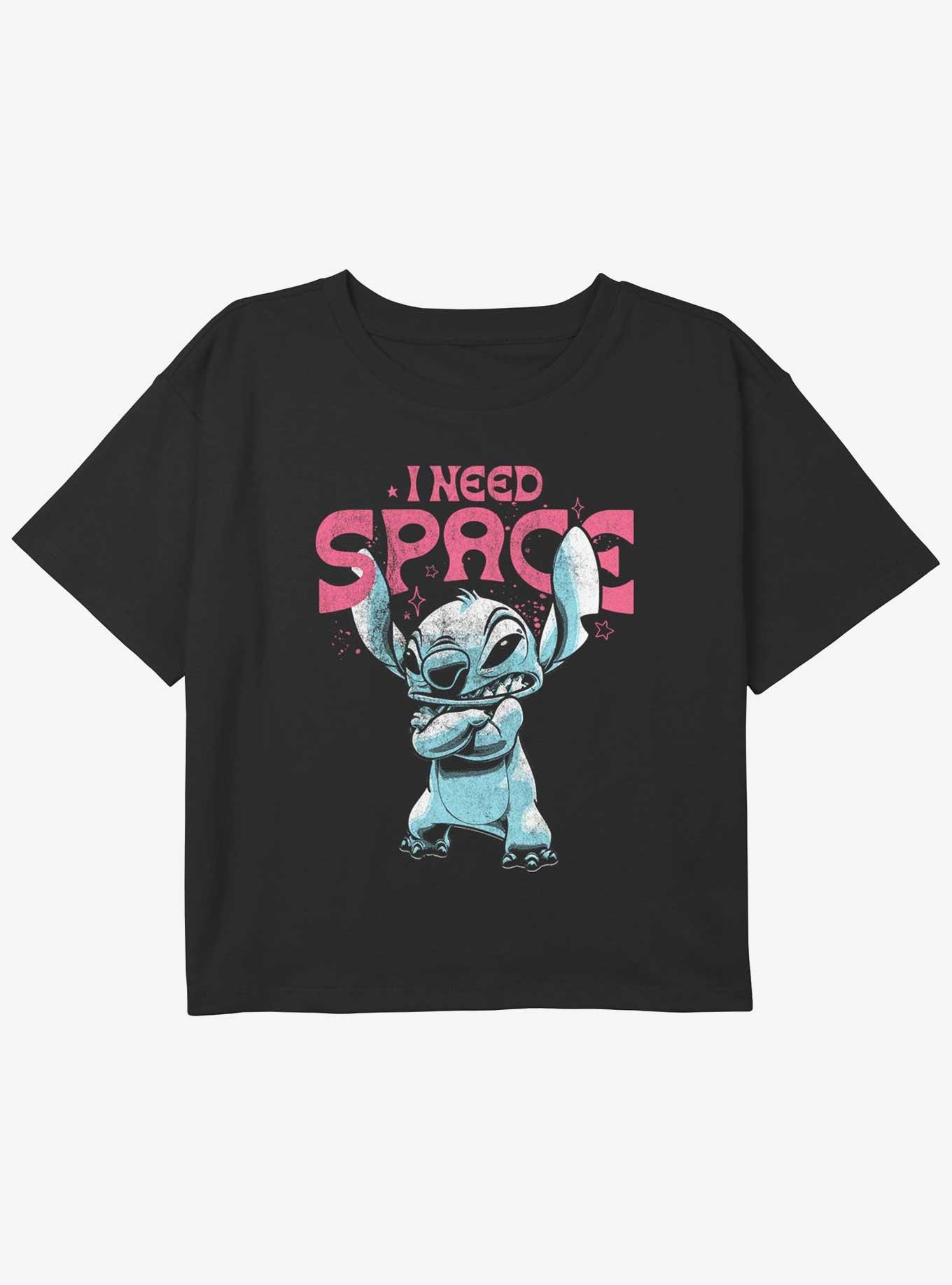 Disney Lilo & Stitch Gimme Space Girls Youth Crop T-Shirt, BLACK, hi-res