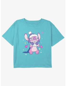 Disney Lilo & Stitch Cozy Angel Girls Youth Crop T-Shirt, , hi-res