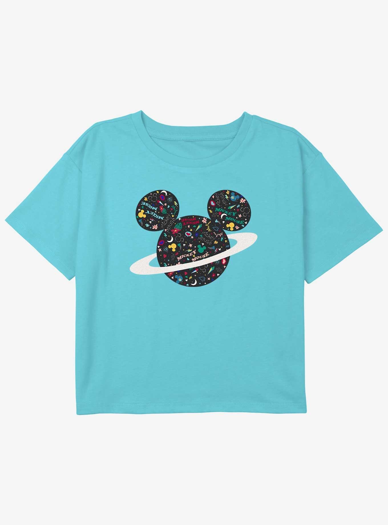 Disney Mickey Mouse Planet Mickey Girls Youth Crop T-Shirt, , hi-res