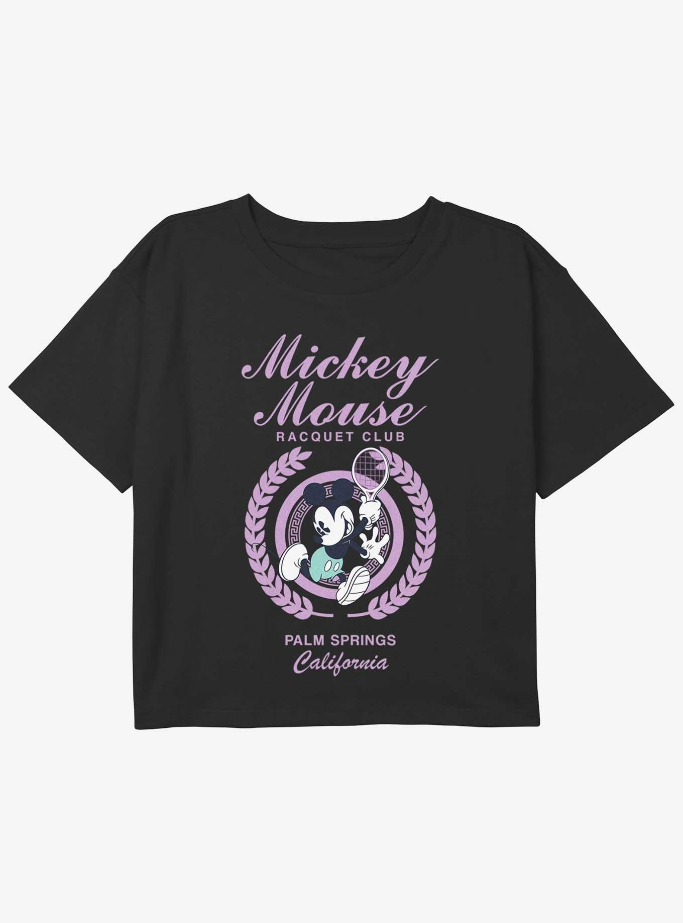 Disney Mickey Mouse Racquet Club Girls Youth Crop T-Shirt, , hi-res