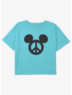 Disney Mickey Mouse Peace Mickey Girls Youth Crop T-Shirt, , hi-res