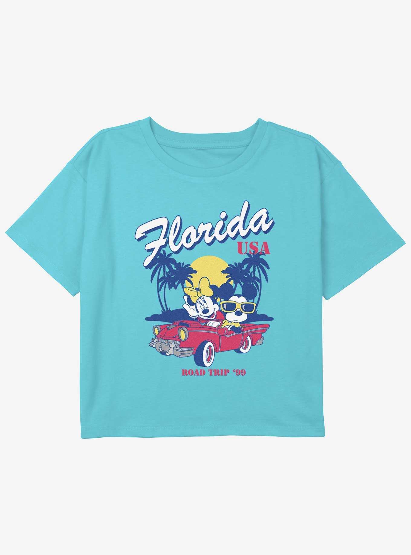 Disney Mickey Mouse Florida Road Trip Girls Youth Crop T-Shirt, , hi-res