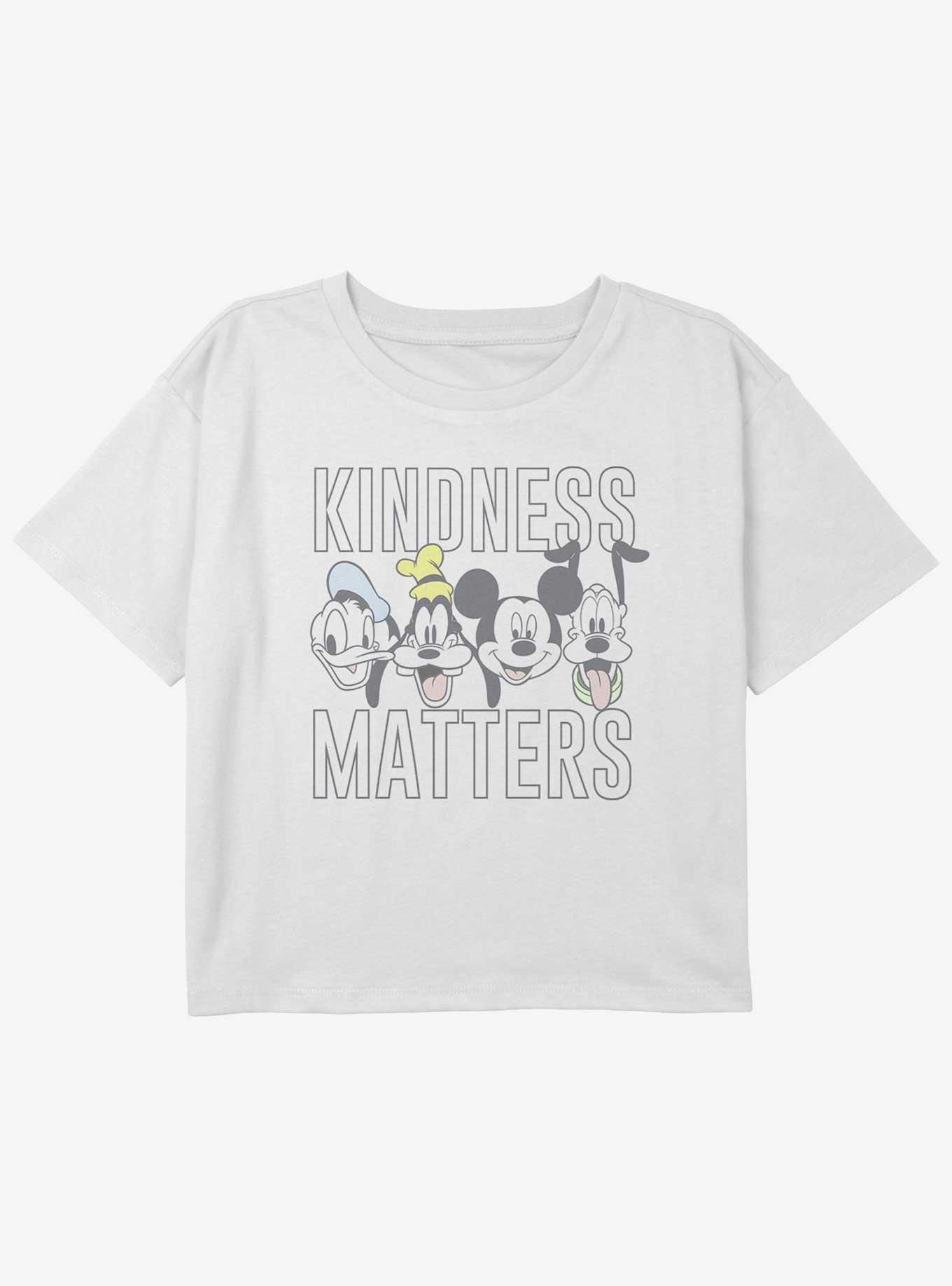 Disney Mickey Mouse Kindness Matters Girls Youth Crop T-Shirt, , hi-res