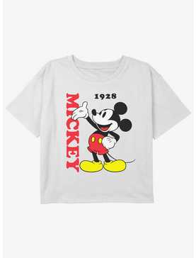 Disney Mickey Mouse Mickey Wave Girls Youth Crop T-Shirt, , hi-res