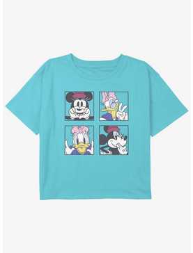 Disney Mickey Mouse Minnie Daisy Selfies Girls Youth Crop T-Shirt, , hi-res
