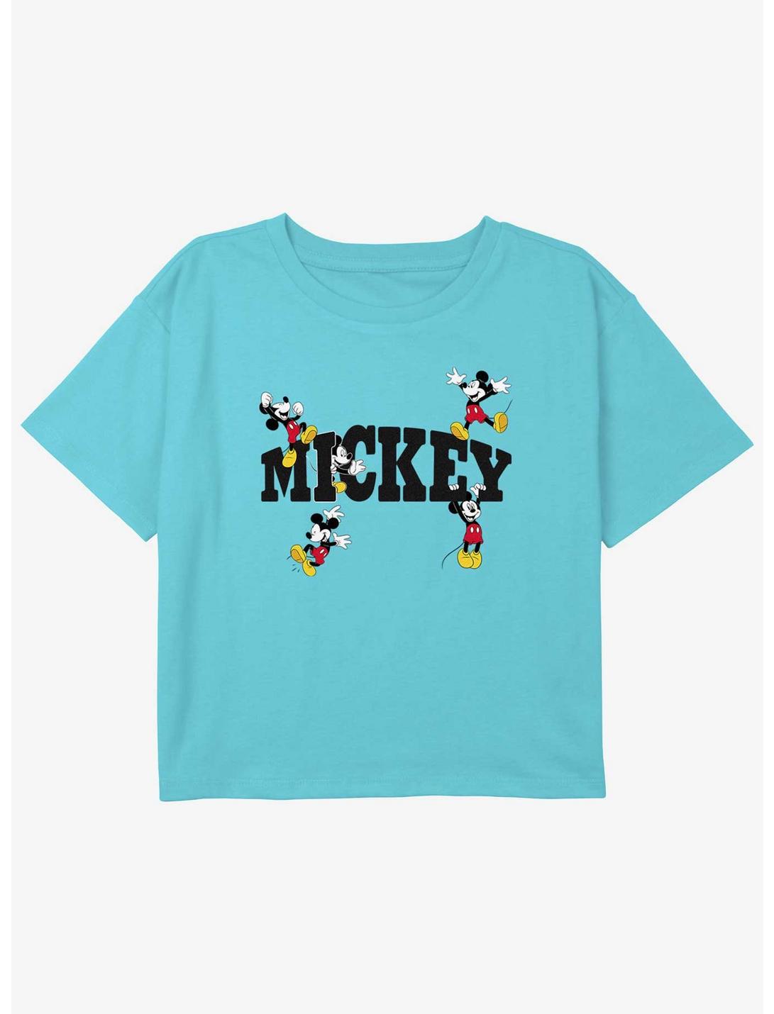Disney Mickey Mouse Hanging Around Girls Youth Crop T-Shirt, BLUE, hi-res