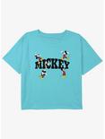 Disney Mickey Mouse Hanging Around Girls Youth Crop T-Shirt, BLUE, hi-res